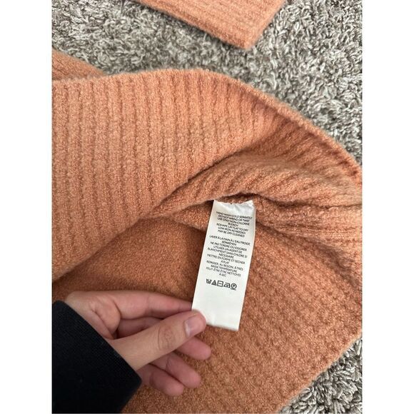 Free People Jaci Sweater Dress S Long Sleeve Mock Neck Knit Textured Wool “Doe” - Picture 13 of 16